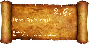 Ugor Gyöngyi névjegykártya